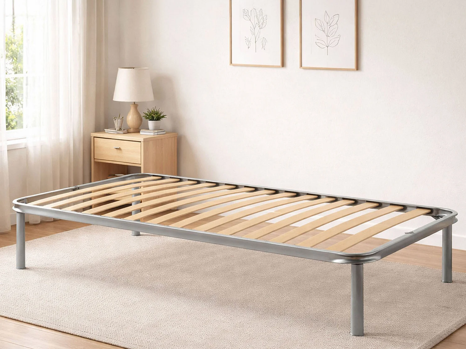 Sommier simple Dgori, Sommier orthopédique en contreplaqué de bouleau avec 13 lattes, 100% Made in Italy, 80x200h 34 cm