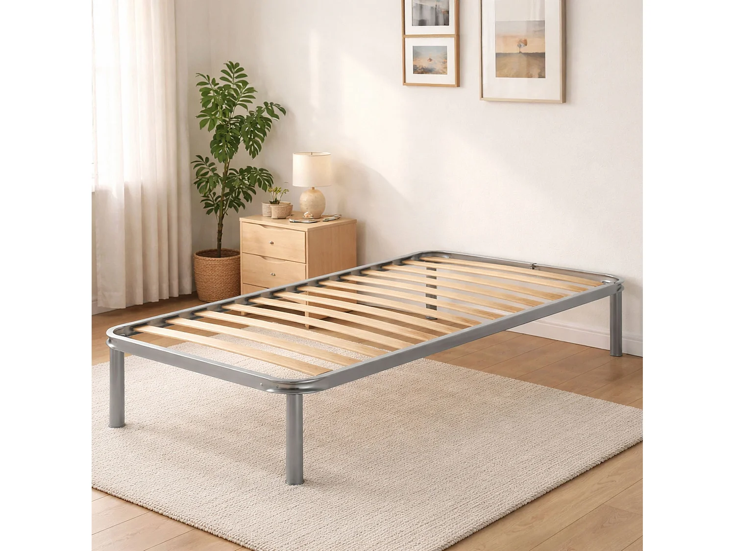 Einzelbettbasis Dgori, Orthopädische Basis aus Birkensperrholz mit 13 Latten, 100% Made in Italy, Cm 90x200h 34
