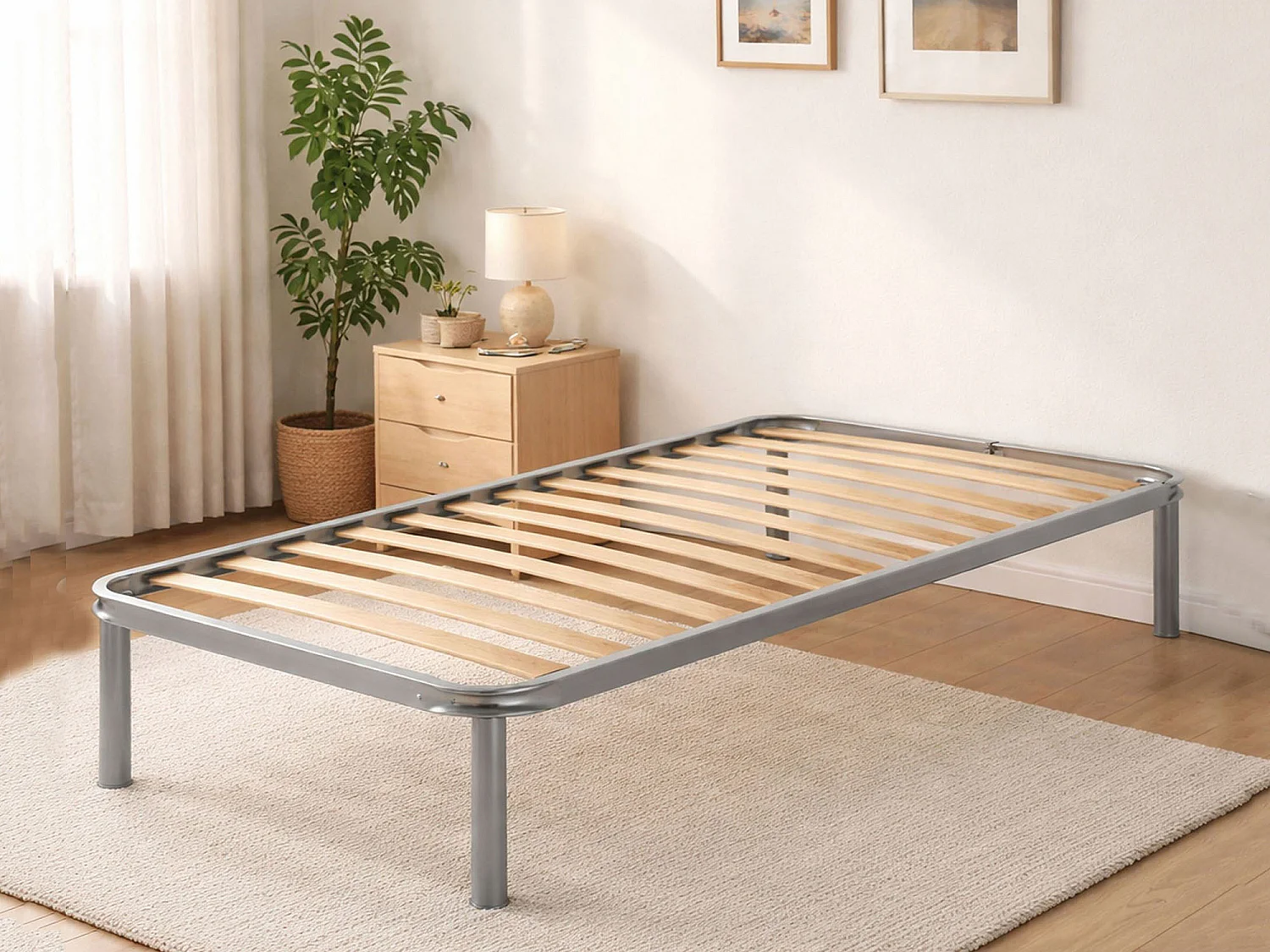 Sommier simple Dgori, Sommier orthopédique en contreplaqué de bouleau avec 13 lattes, 100% Made in Italy, 90x200h 34 cm