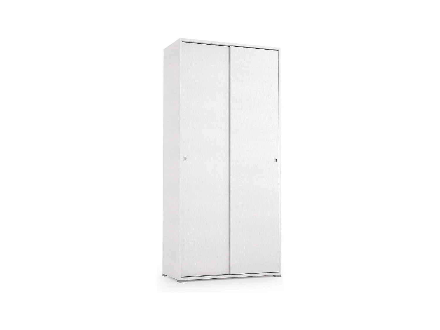 Dbuti kledingkast, kledingkast met 2 schuifdeuren en 4 planken, modern multifunctioneel slaapkamermeubilair, 100% Made in Italy, 90x45h195 cm, Wit