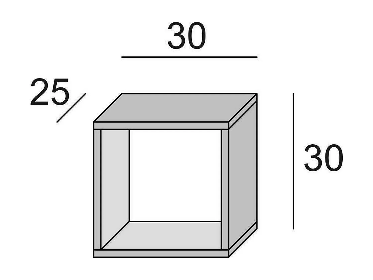 Estante Dnadali, Estante de pared modular moderno, Cubo de almacenamiento modular, Estante de pared, 100% Made in Italy, 30x25h30 cm, Ã"xido