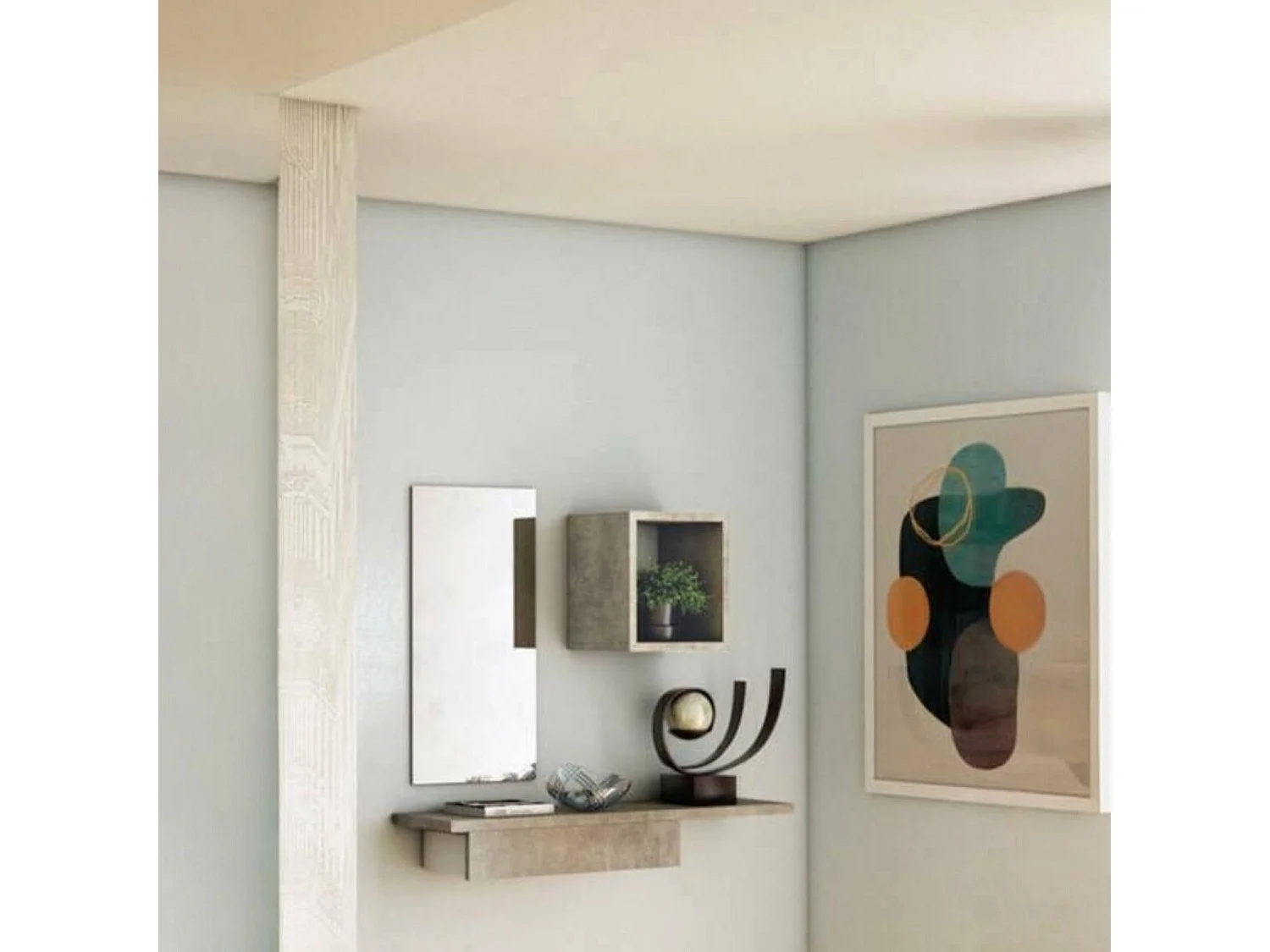 Estante Dnadali, Estante de pared modular moderno, Cubo de almacenamiento modular, Estante de pared, 100% Made in Italy, 30x25h30 cm, Ã"xido