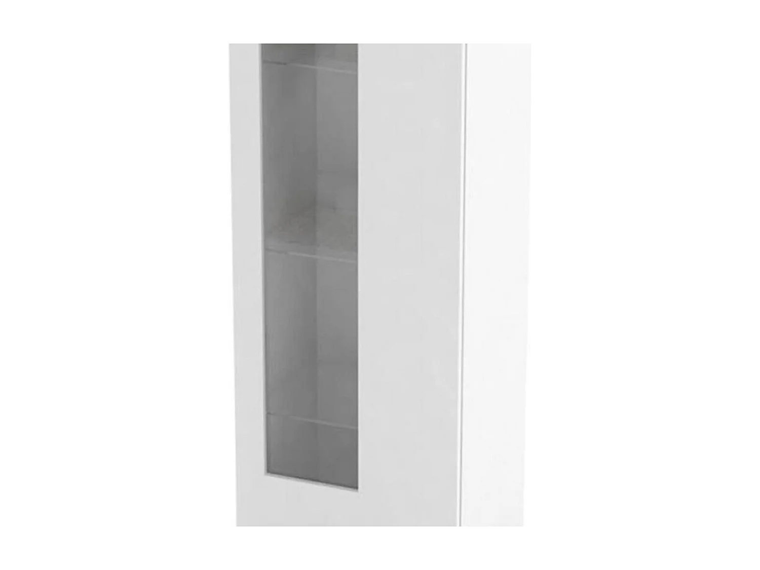 Dizz vitrine, Dressoir met glazen deur, Multifunctioneel woonkamermeubilair, 100% Made in Italy, 45x34h162 cm, Glanzend wit