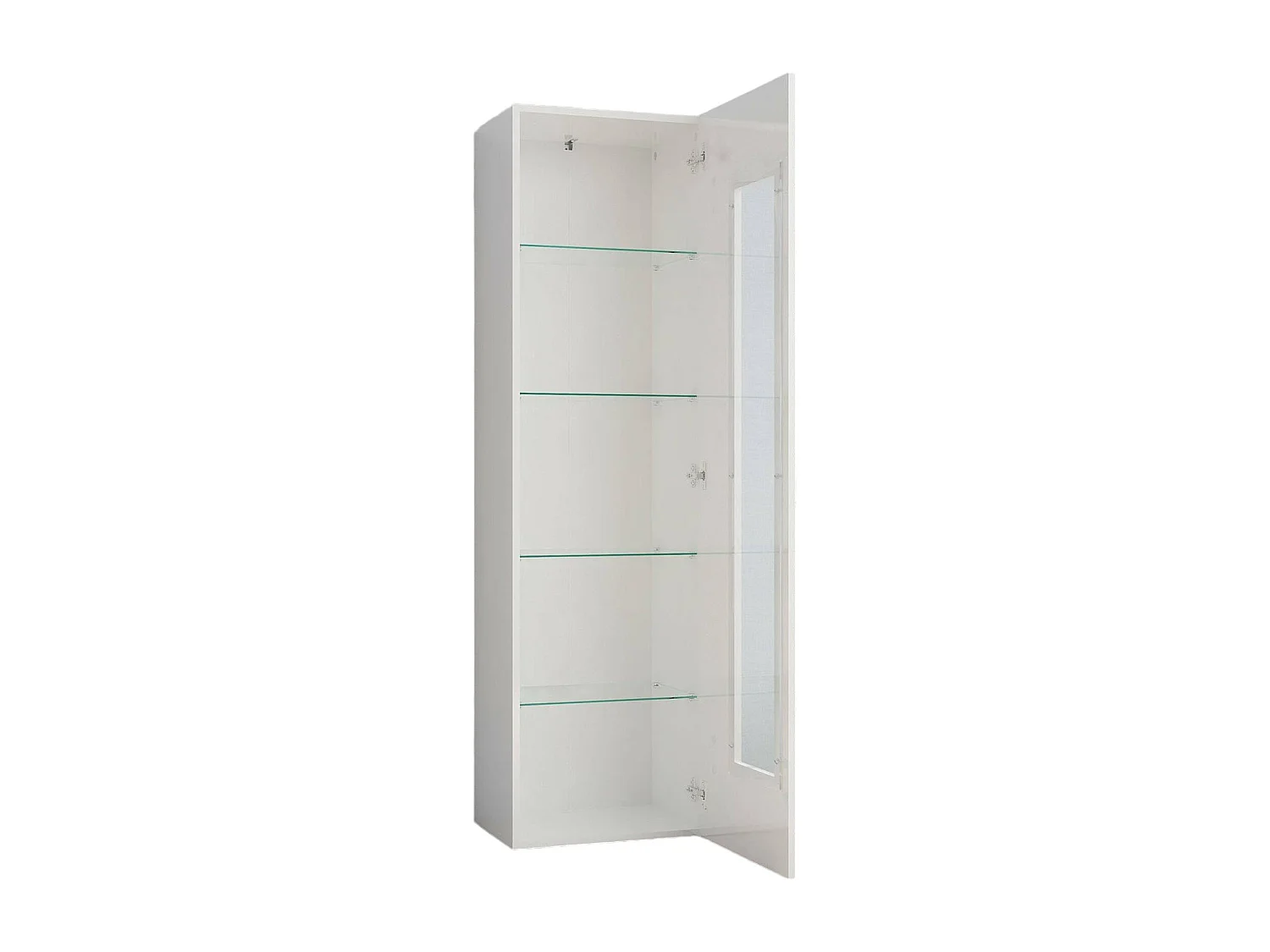 Vitrine Dizz, Sideboard mit Glastür, Mehrzweck-Wohnzimmermöbel, 100% Made in Italy, cm 45x34h162, glänzend weiÃŸ