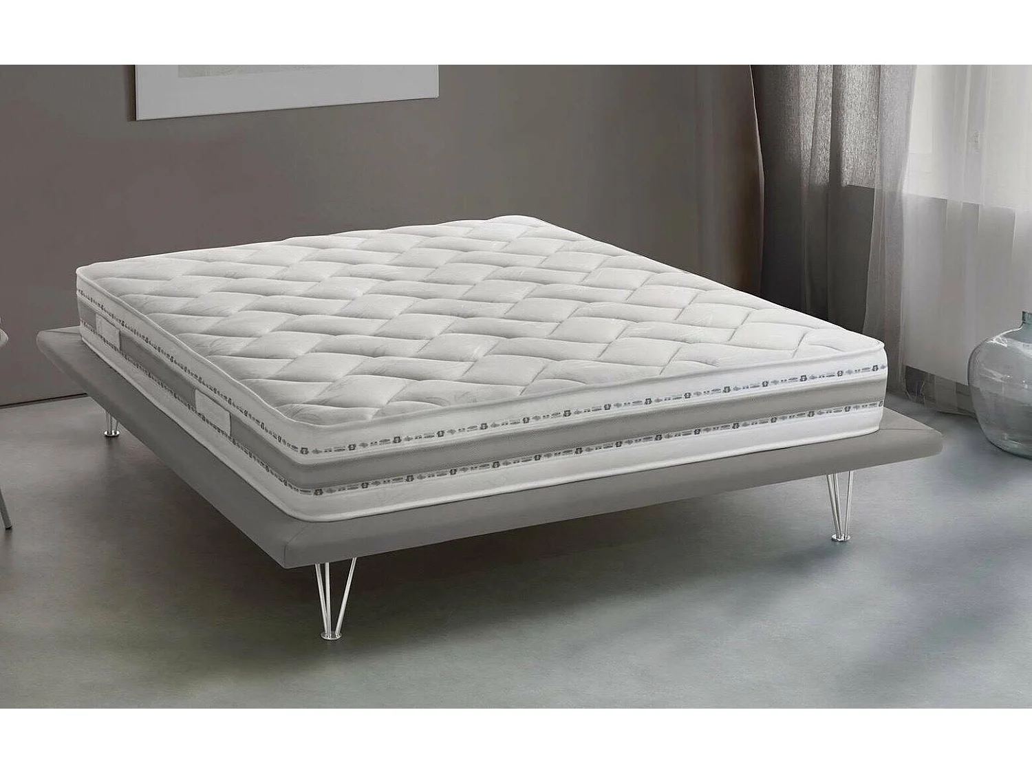 Dmercat eenpersoonsmatras, afneembare matras van traagschuim en waterschuim, 100% gemaakt in Italië, anti-mijt en hypoallergeen, 90x200h21 cm