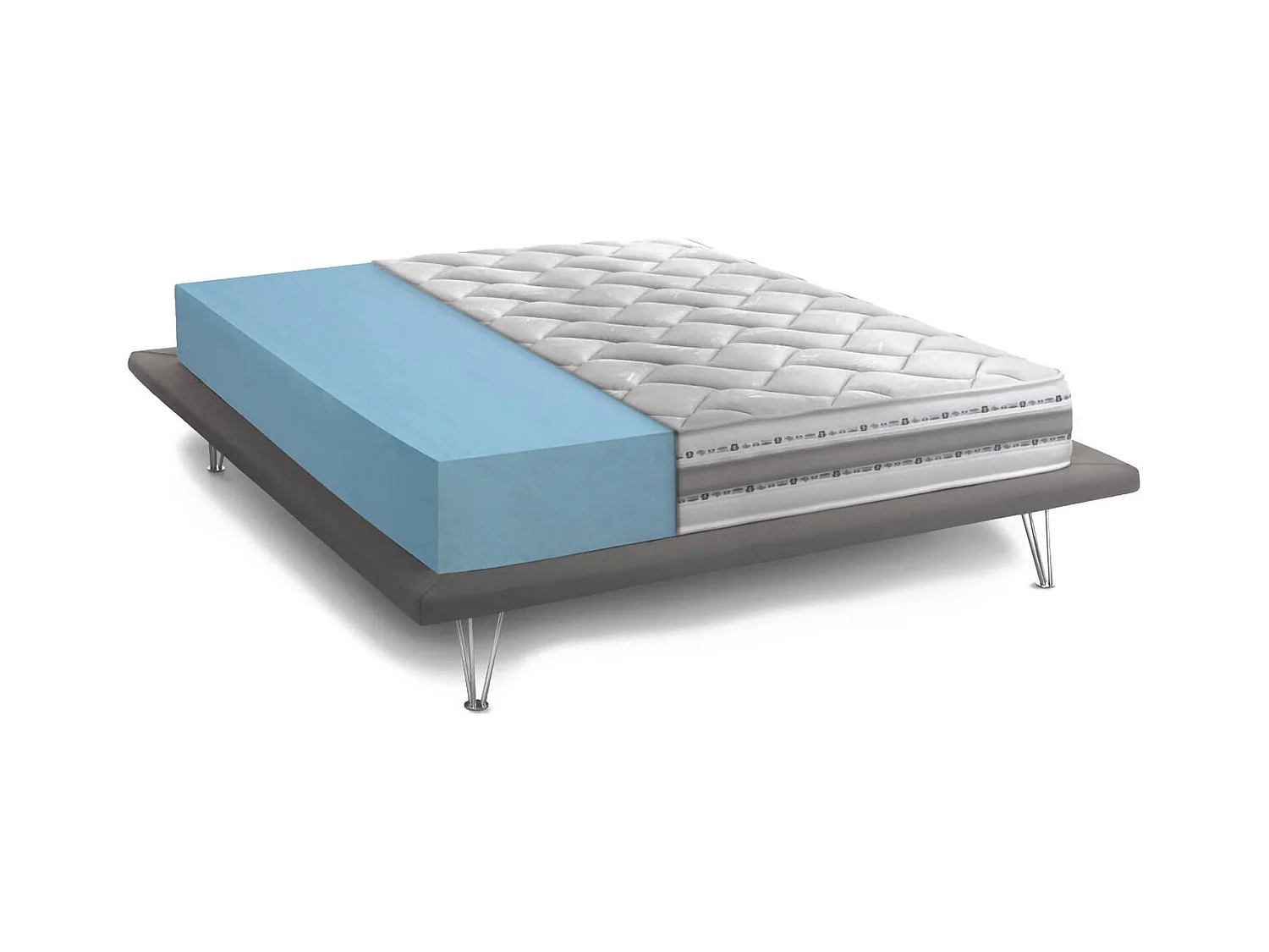 Matelas simple Dmercat, matelas déhoussable en mousse à mémoire de forme et Waterfoam, 100% Made in Italy, anti-acariens et hypoallergénique, 90x190h21 cm