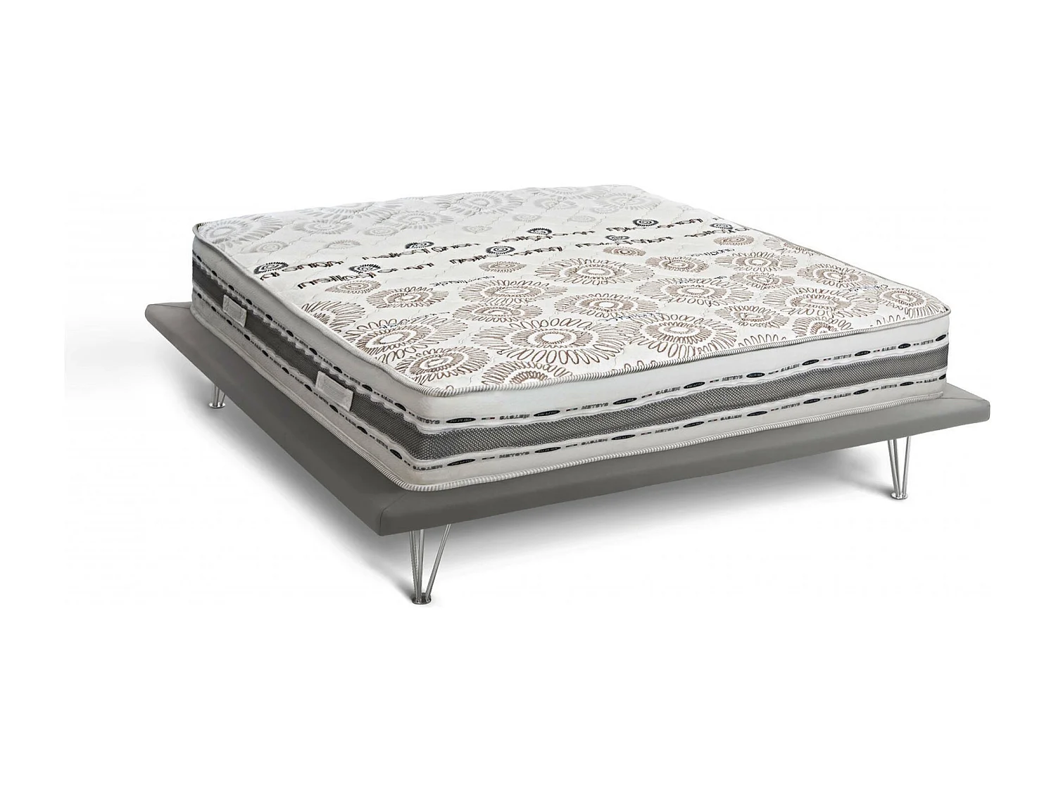 Matelas double Dcapril, déhoussable en mousse à mémoire de forme et microressorts indépendants, 100% Made in Italy, anti-acariens et hypoallergénique, 120x190h25 cm