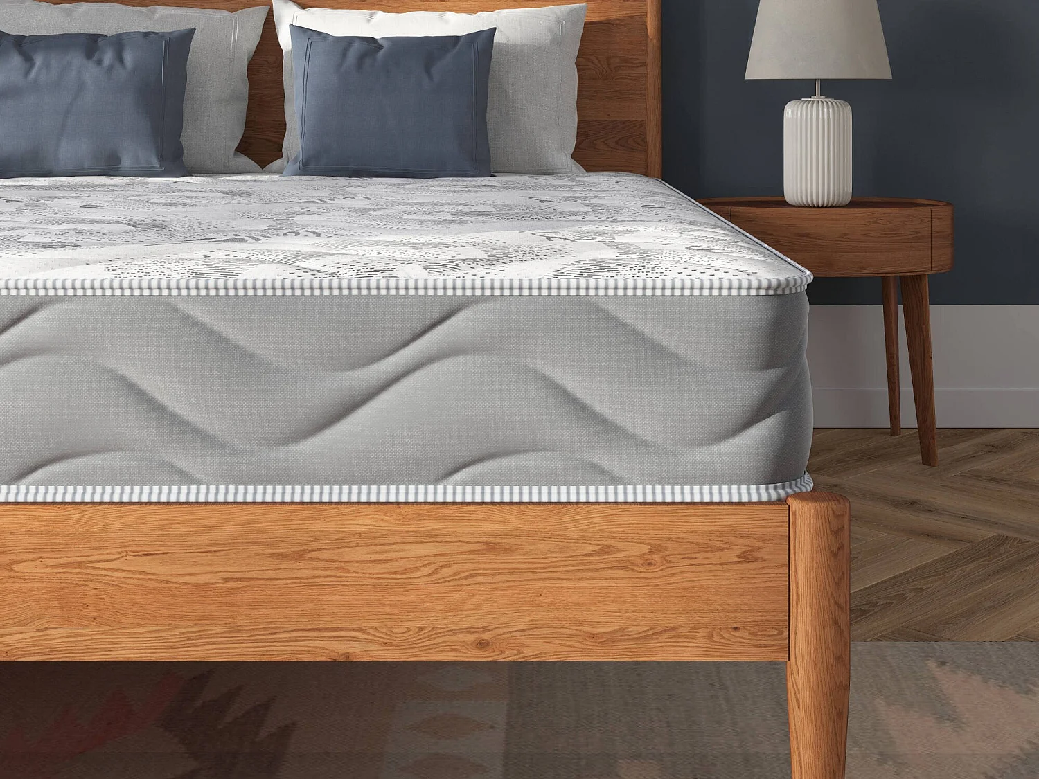 Materasso Matrimoniale Ersa, Supporto per Il Riposo, Materasso per Camera da Letto, Sostegno per Il Sonno, Made in Italy, 140x190 h25 cm, Bianco