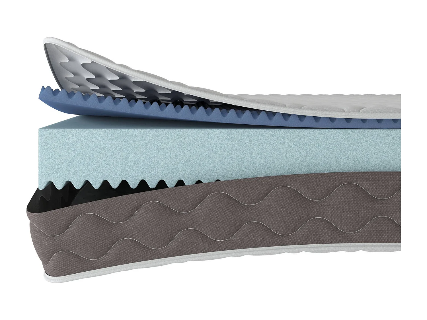 Eenpersoonsmatras Gaggiano, stevigheid 6.5/10, gemaakt in Italië, 200x80x21h cm wit, compatibele bedbodem 80x200 cm, eenpersoons