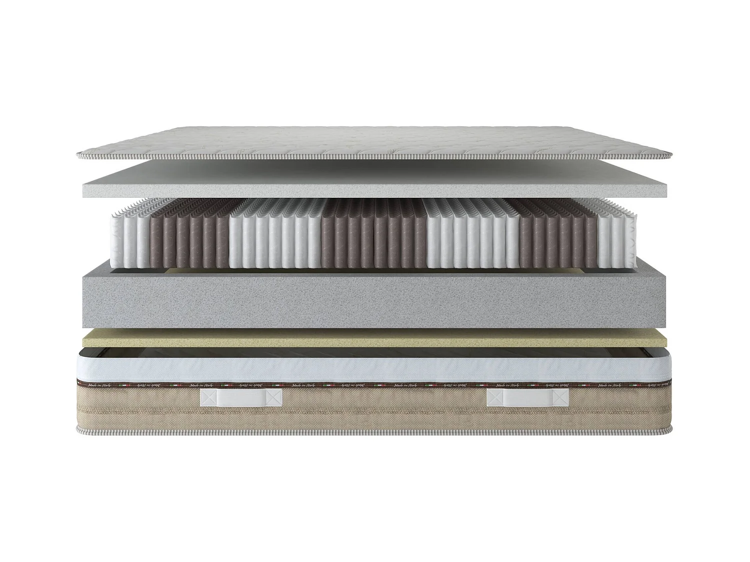 Matelas double Dlonard, Matelas de haute qualité, Matelas ergonomique, Matelas à ressorts ensachés, 100% Made in Italy, 140x200xh25 cm