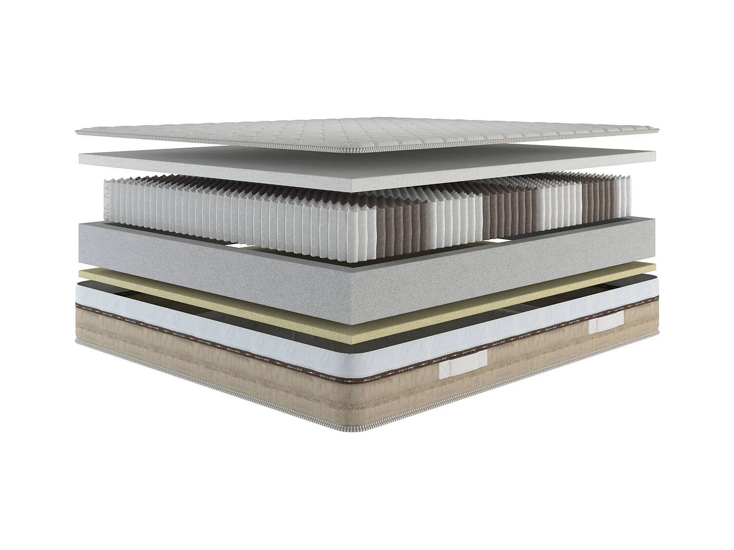 Matelas double Dlonard, Matelas de haute qualité, Matelas ergonomique, Matelas à ressorts ensachés, 100% Made in Italy, 140x200xh25 cm