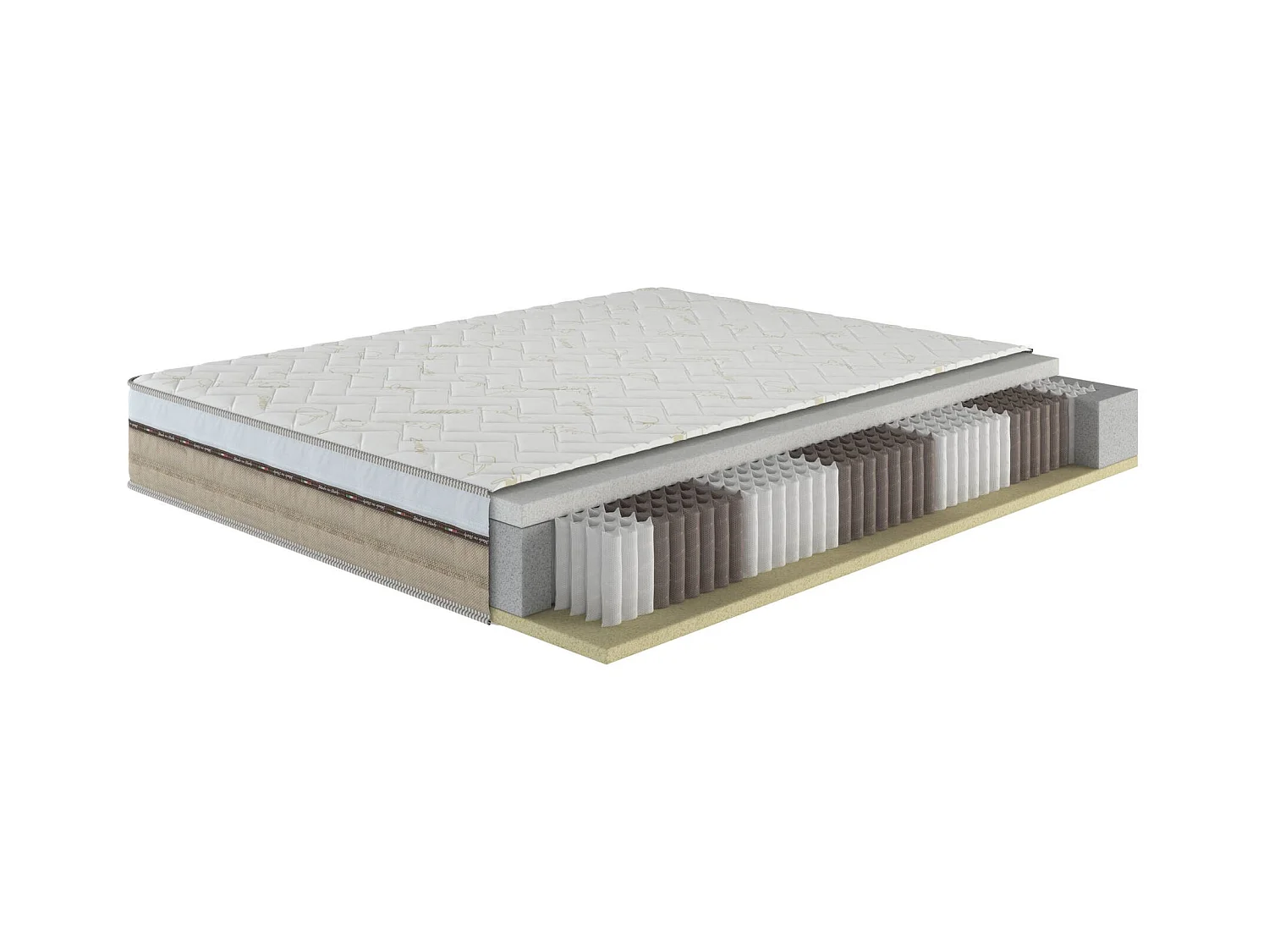 Matelas double Dlonard, Matelas de haute qualité, Matelas ergonomique, Matelas à ressorts ensachés, 100% Made in Italy, 140x200xh25 cm