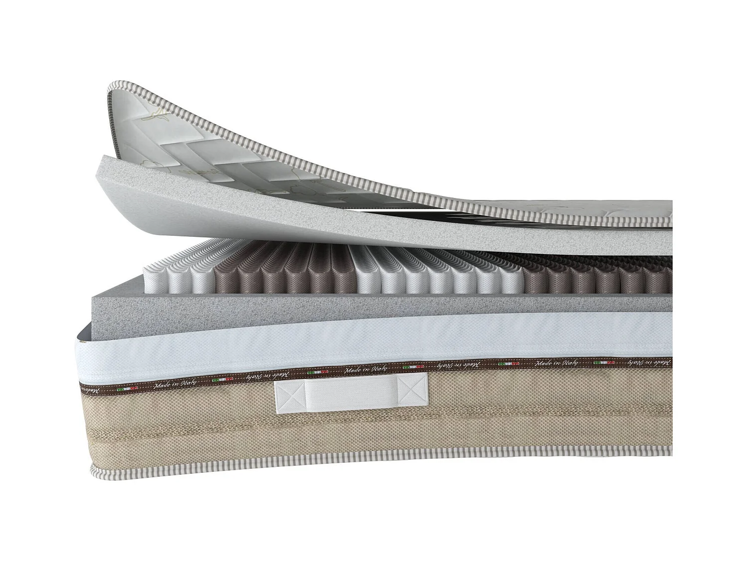 Matelas double Dlonard, Matelas de haute qualité, Matelas ergonomique, Matelas à ressorts ensachés, 100% Made in Italy, 140x200xh25 cm