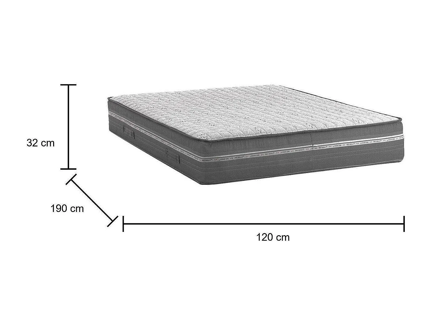 Dleri tweepersoonsmatras, Memory Foam-matras en pocket-microveren, 100% Made in Italy, anti-mijt en hypoallergeen, 120x190h32 cm