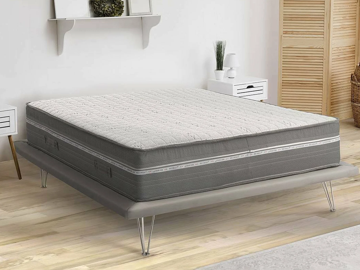Matelas double Dleri, matelas en mousse à mémoire de forme et microressorts ensachés, 100% Made in Italy, anti-acariens et hypoallergénique, 120x190h32 cm
