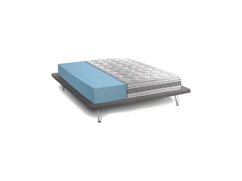 Matelas double Dfiorio, matelas amovible en mousse à mémoire de forme et Waterfoam, 100% Made in Italy, anti-acariens et hypoallergénique, 120x200h21 cm