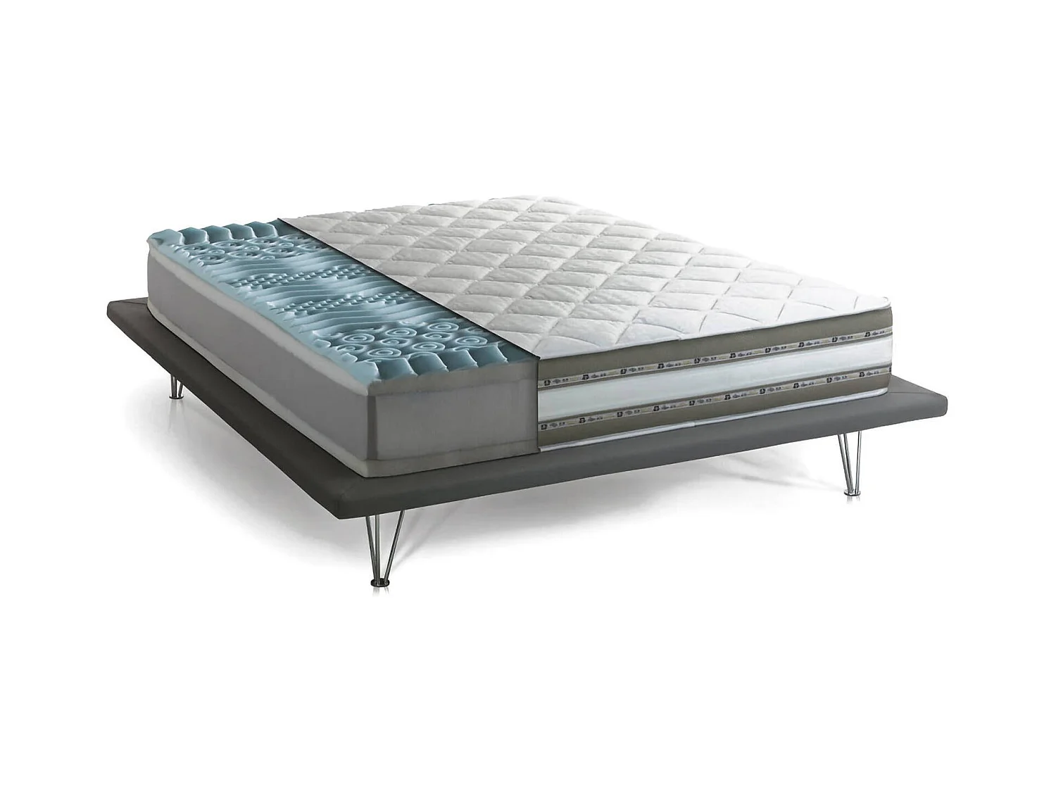 Matelas simple Dlea, matelas déhoussable en mousse à mémoire de forme et gel Waterfoam, 100% Made in Italy, anti-acariens et hypoallergénique, 90x200h27 cm