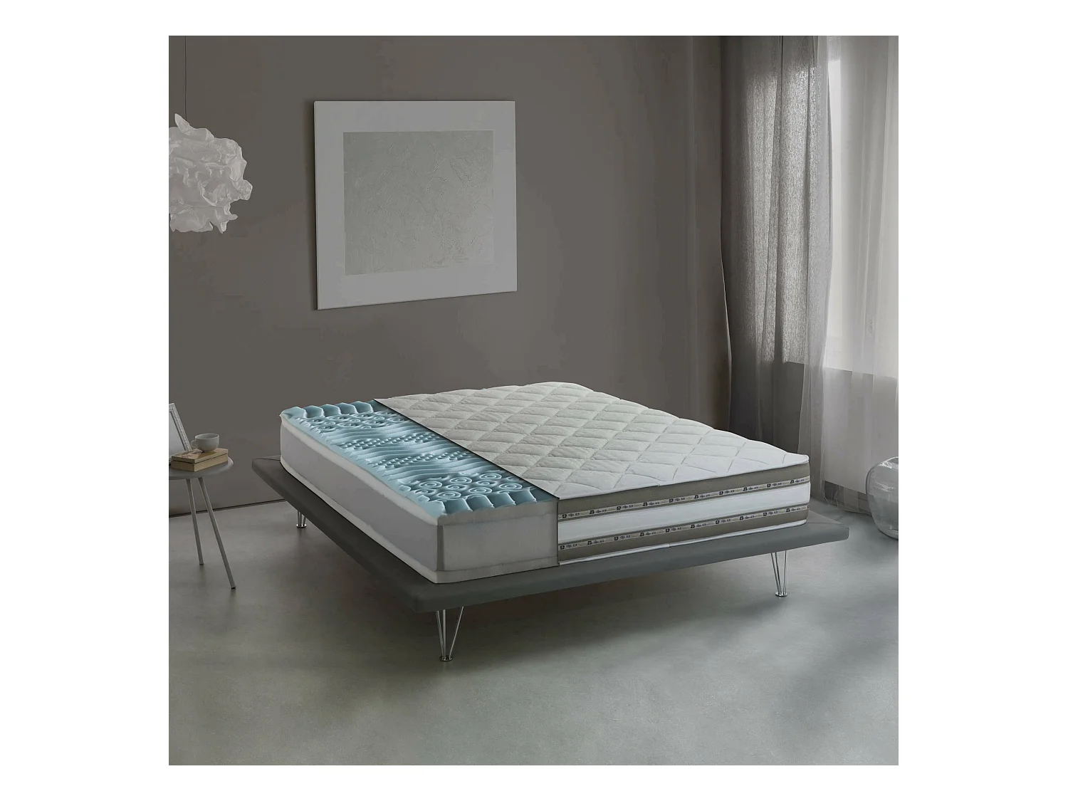 Einzelmatratze Dlea, Herausnehmbare Matratze aus Memory Foam und Gel Waterfoam, 100% Made in Italy, Anti-Milbe und hypoallergen, Cm 90x200 h27