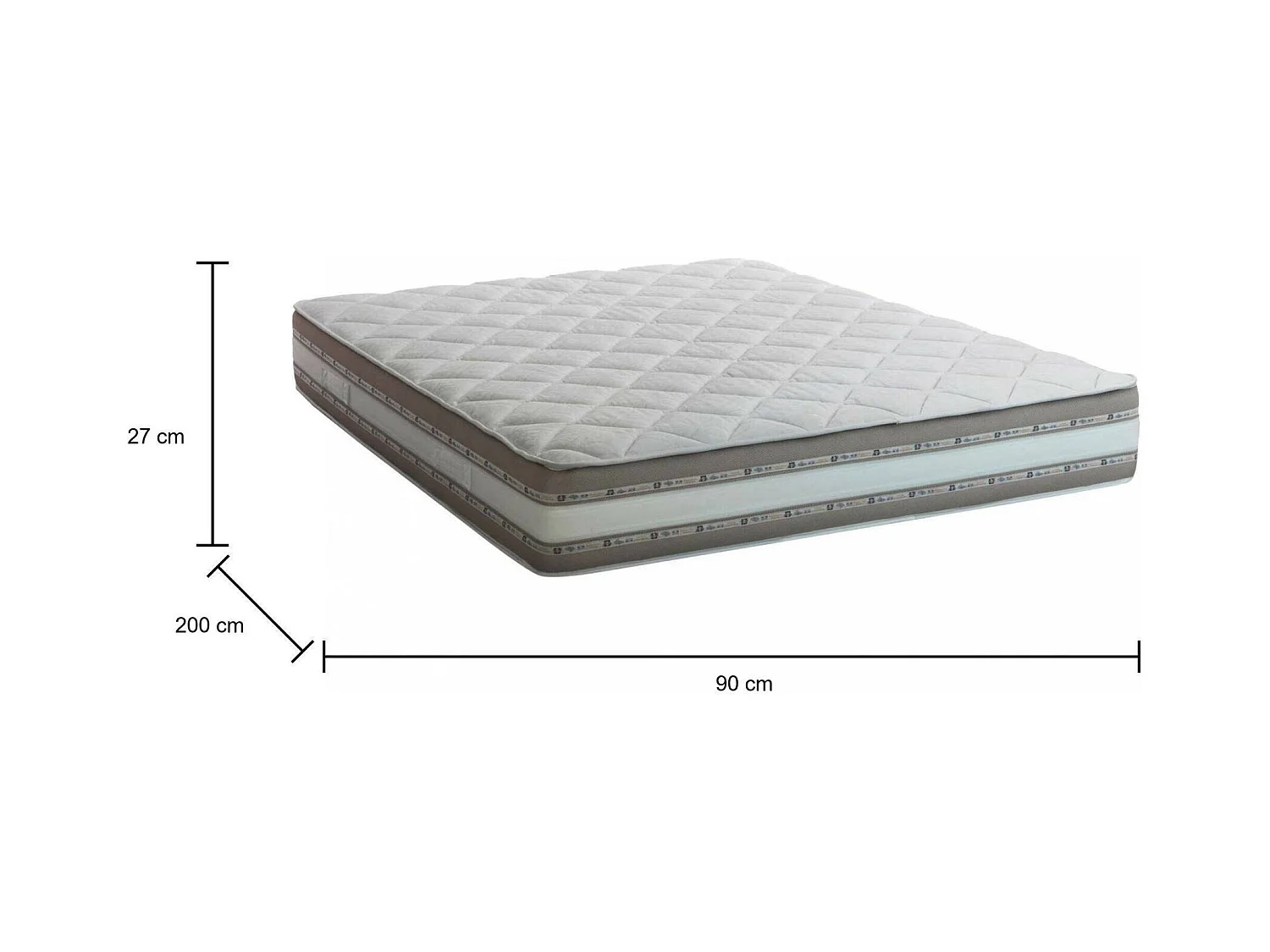 Einzelmatratze Dlea, Herausnehmbare Matratze aus Memory Foam und Gel Waterfoam, 100% Made in Italy, Anti-Milbe und hypoallergen, Cm 90x200 h27