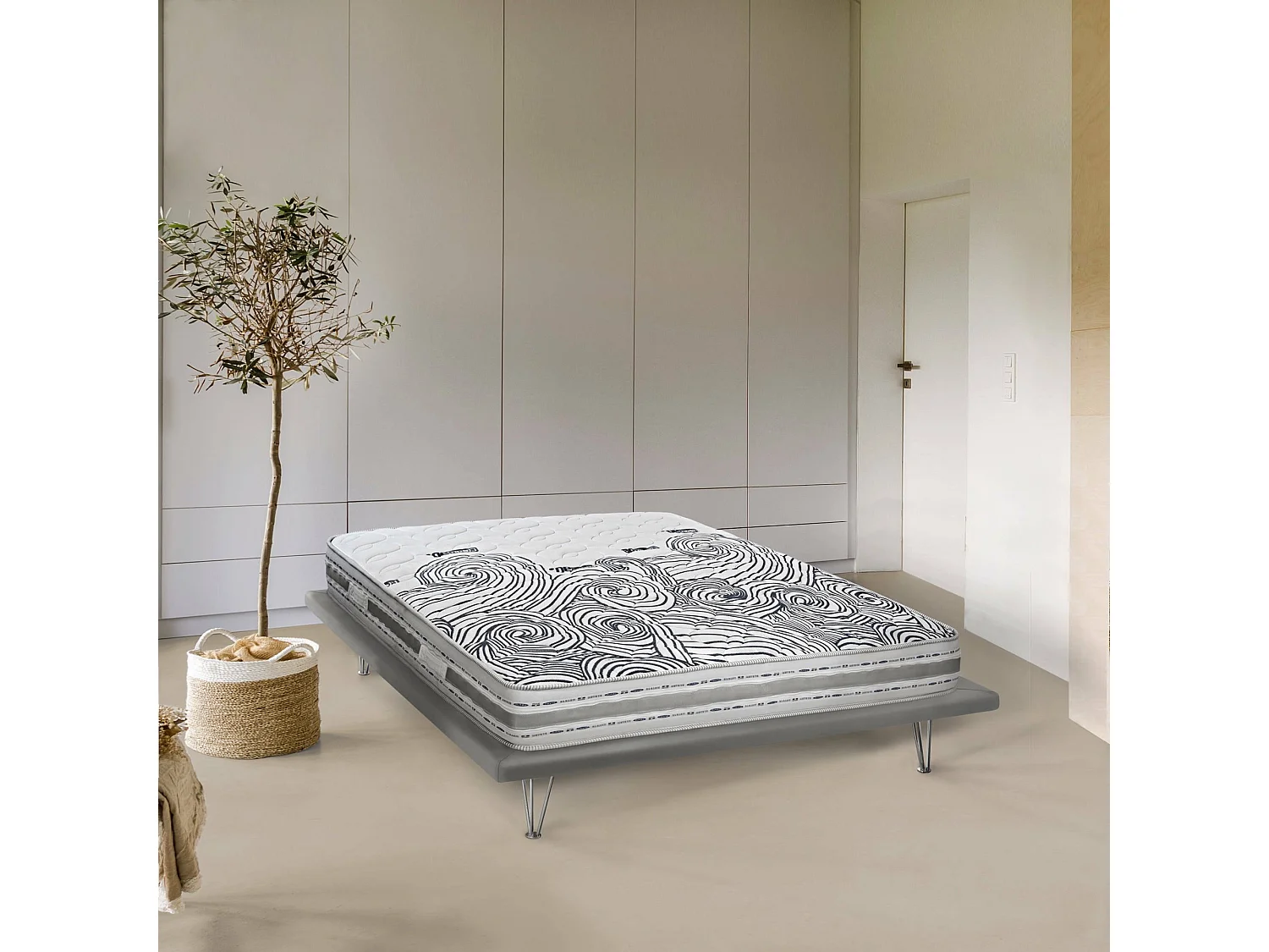 Dodogw eenpersoonsmatras, uitneembaar traagschuim en waterschuimmatras, 100% Made in Italy, anti-mijt en hypoallergeen, 80x190h22 cm