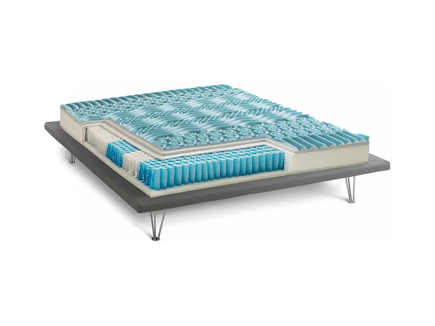Matelas simple Dgabell, déhoussable en Memory Foam+Gel et ressorts ensachés, 100% Made in Italy, anti-acariens et hypoallergénique, 80x190h27 cm