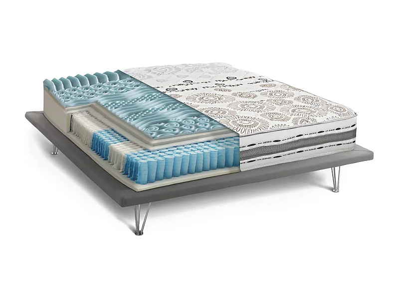 Matelas simple Zita, housse amovible en Memory Foam et Microsprings indépendants, 100% Made in Italy, Anti-acarien et hypoallergénique, Cm 80x190 h25