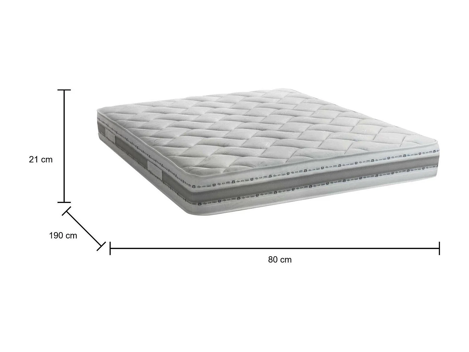 Colchão de solteiro Dmercat, colchão removível em Memory Foam e Waterfoam, 100% Fabricado na Itália, Antiácaro e Hipoalergênico, 80x190h21 cm
