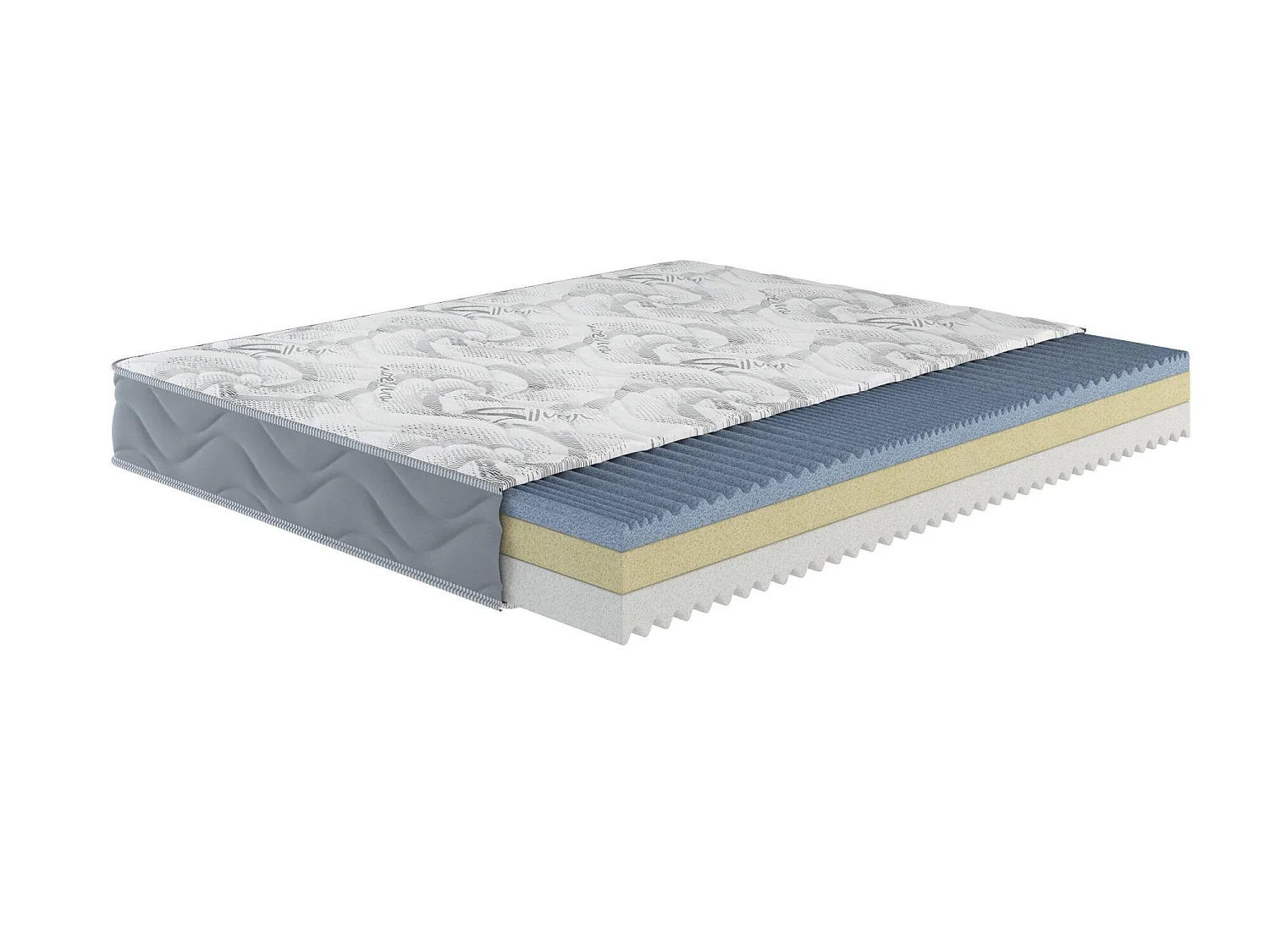 Dmora Materasso Matrimoniale Ersa 160x190x25h cm Bianco Grado Rigidità 7/10 Misura Rete Compatibile 160x190 cm, Maniglie Incluse Made in Italy