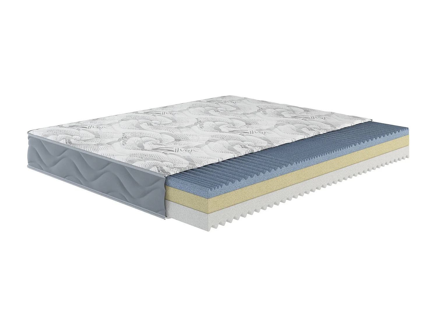 Matelas double Dcortes, Matelas Trioform Memory Foam, Matelas ergonomique, Matelas anti-acariens et hypoallergénique, 100% Made in Italy, 180x200xh25 cm