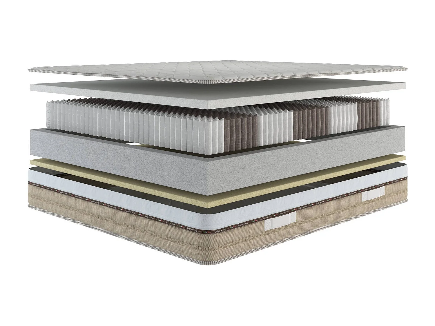 Matelas carré et demi Ddaffar, Matelas Memory Foam, Matelas ergonomique, Matelas à ressorts ensachés, 100% Made in Italy, 120x200xh25 cm