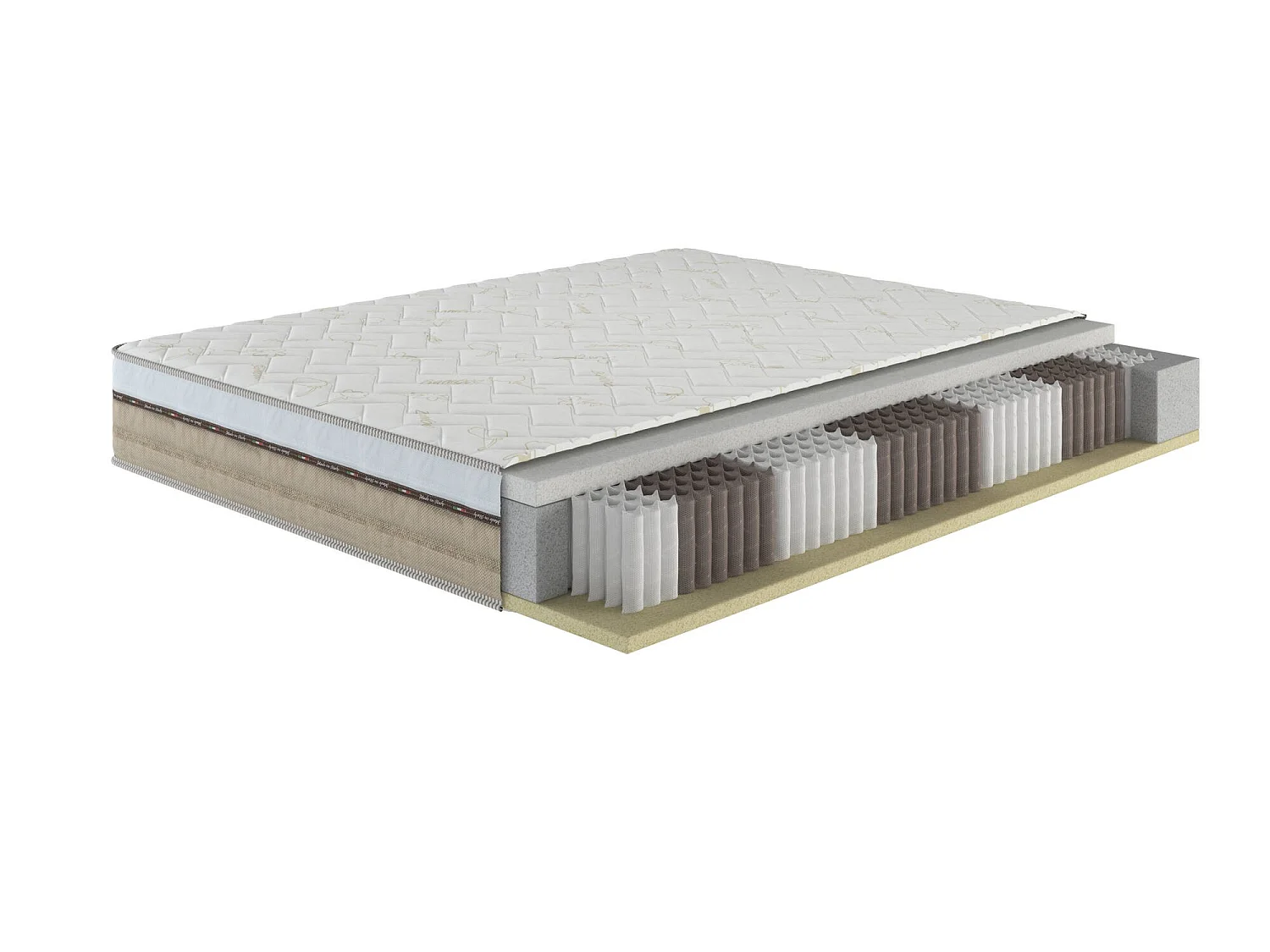 Materasso Piazza e Mezza Pinecrest, Grado Rigidità 8/10 Made in Italy, 120x200x25h cm Bianco