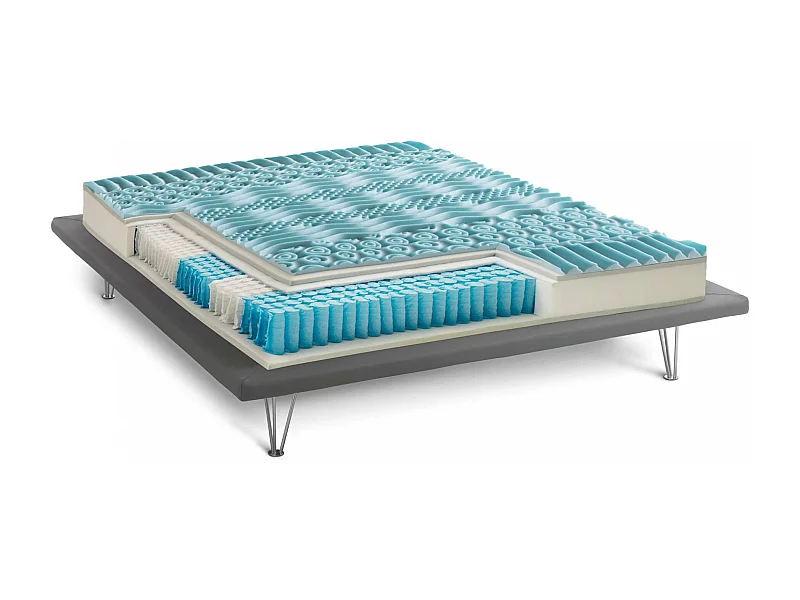 Matelas simple Dgabell, déhoussable en Memory Foam+Gel et ressorts ensachés, 100% Made in Italy, anti-acariens et hypoallergénique, 80x200h27 cm