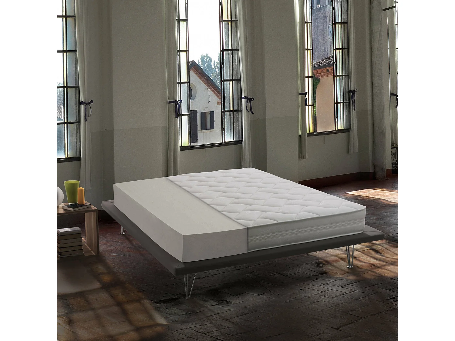 Dmel eenpersoonsmatras, afneembaar Waterfoam matras, 100% Made in Italy, anti-mijt en hypoallergeen, 90x190h19 cm