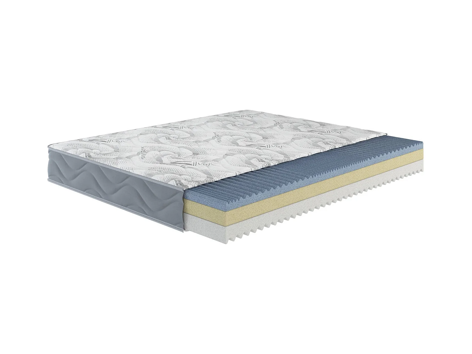 Matelas double Ersa, Matelas Trioform Memory Foam, Matelas ergonomique, Matelas anti-acariens et hypoallergénique, 100% Made in Italy, 140x200xh25 cm
