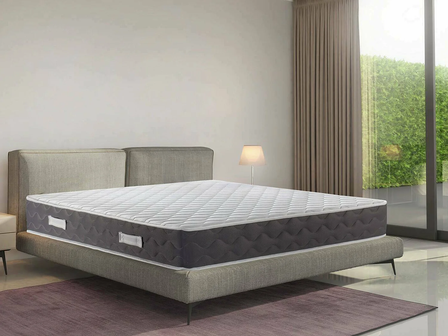 Matelas double Davanz, matelas en mousse à mémoire de forme, matelas ergonomique, matelas à ressorts ensachés, 100% Made in Italy, 160x200xh28 cm