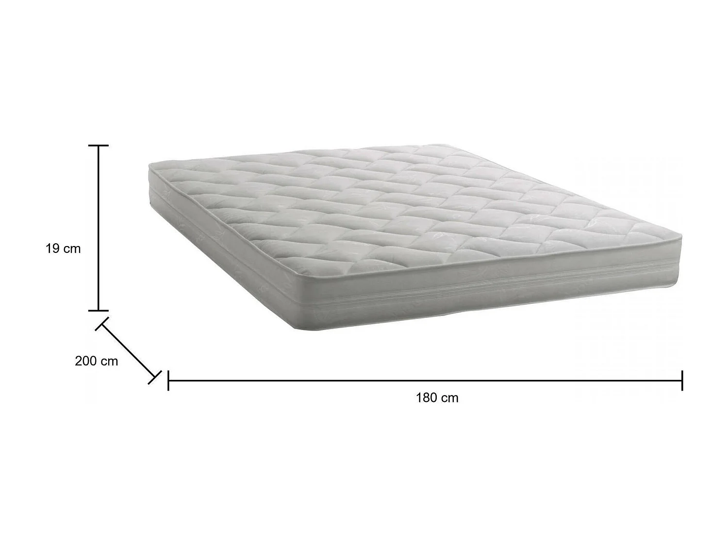 Matelas double Dmarzi, matelas déhoussable Waterfoam, 100% Made in Italy, anti-acariens et hypoallergénique, 180x200h19 cm