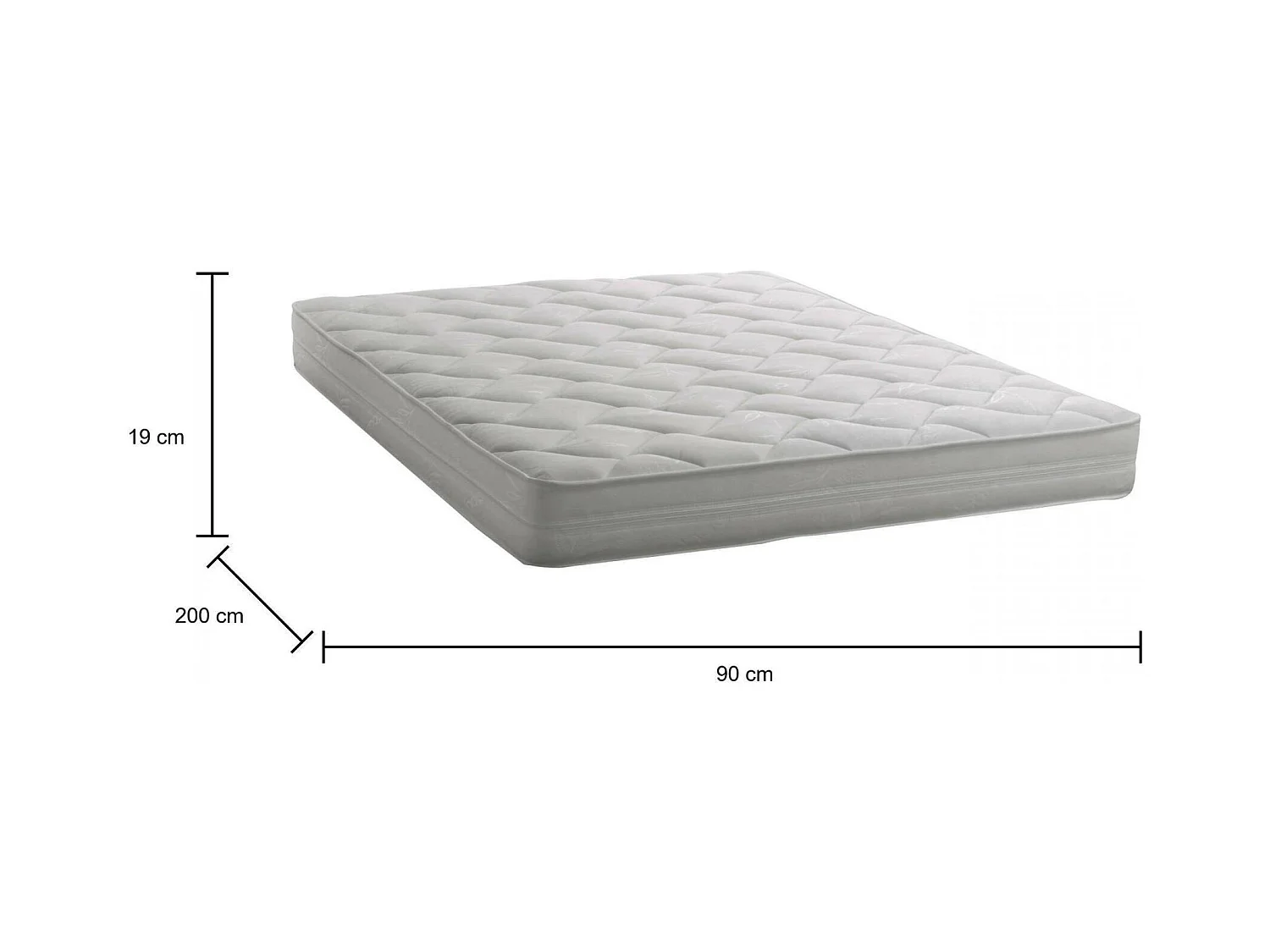 Einzelmatratze Dmel, Herausnehmbare Matratze aus Waterfoam, 100% Made in Italy, Anti-Milbe und hypoallergen, Cm 90x200 h19
