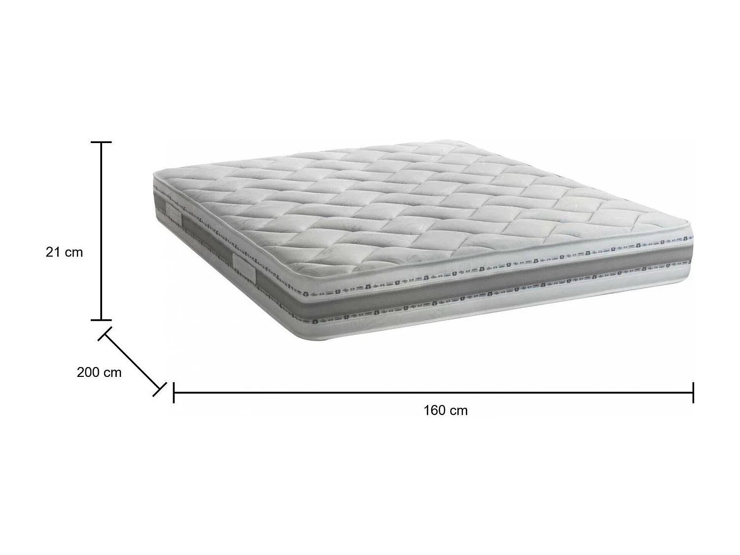 Matelas double Dmignan, matelas amovible en mousse à mémoire de forme et mousse d'eau, 100% Made in Italy, anti-acariens et hypoallergénique, 160x200h21 cm