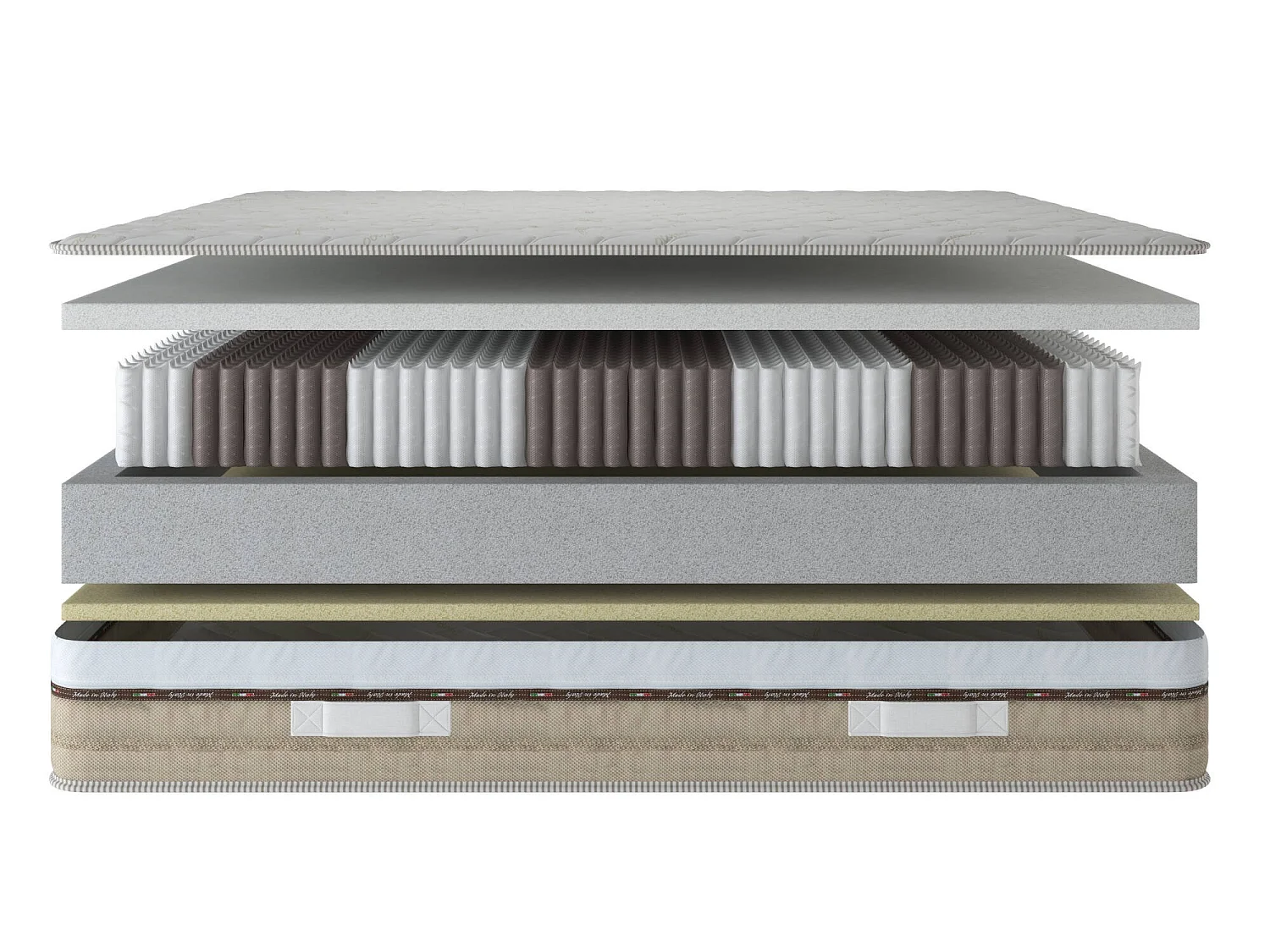 Dlonard dubbele matras, Hoogwaardige matras, Ergonomische matras, Pocketveringmatras, 100% Made in Italy, 160x190xh25 cm