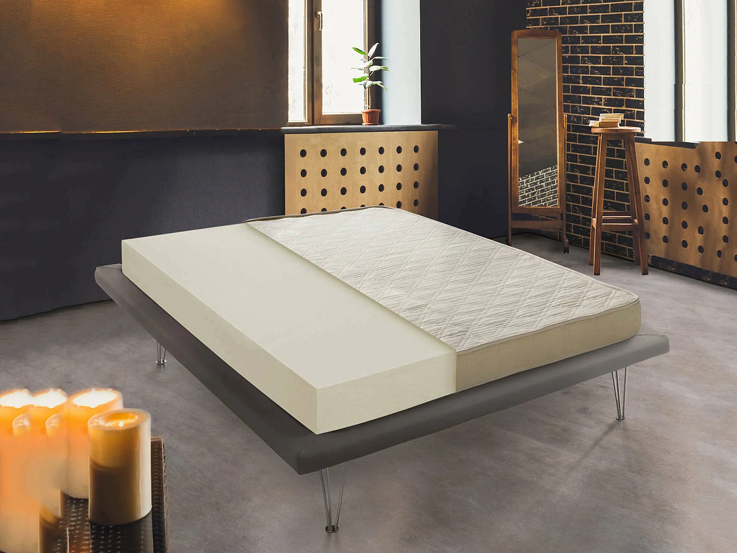 Dcal tweepersoonsmatras, Waterschuimmatras, 100% Made in Italy, Anti-mijt en hypoallergeen, 120x190h14 cm