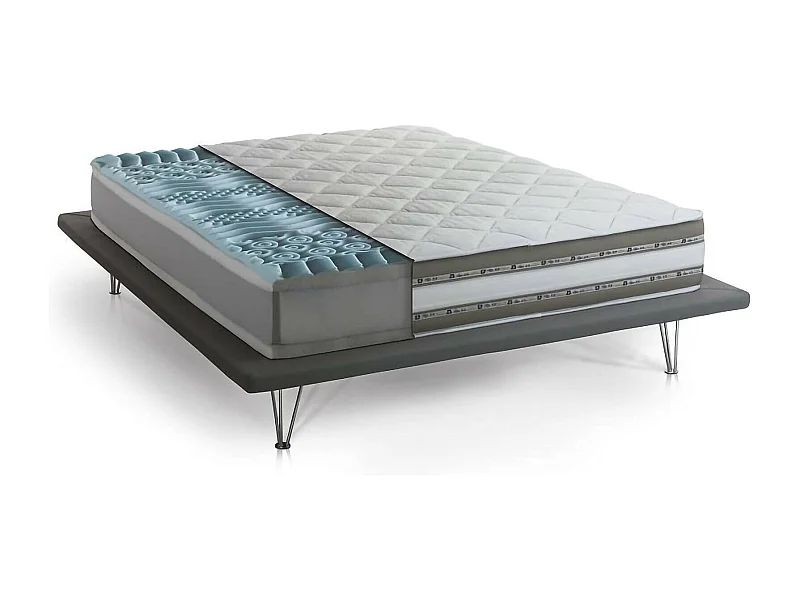 Einzelmatratze Dmorell, Matratze aus Memory Foam und Gel mit 9 verschiedenen Zonen, 100% Made in Italy, Anti-Milbe und hypoallergen, Cm 90x190 h27