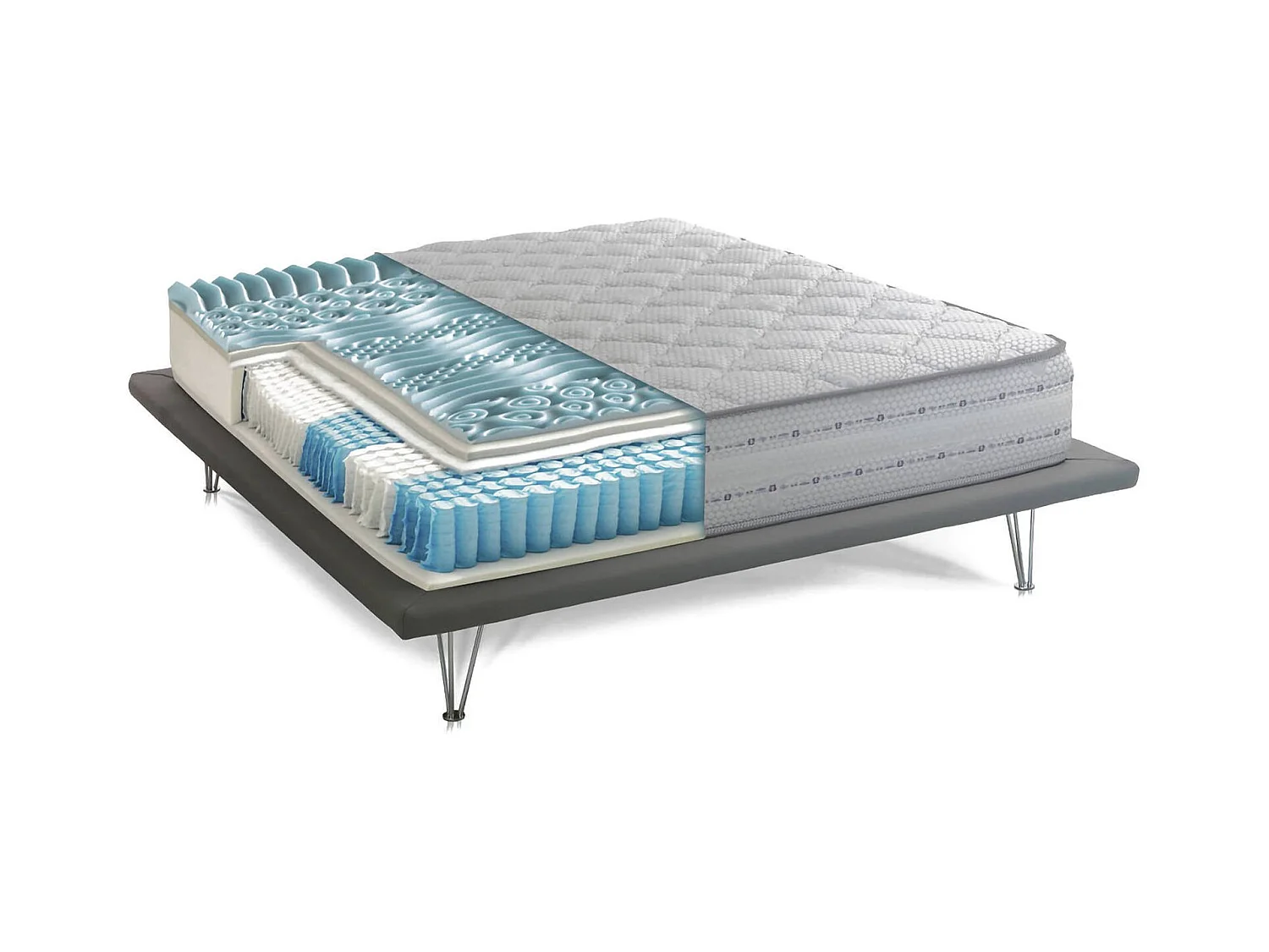 Matelas simple Dledr, matelas à mémoire de forme et à ressorts ensachés, 100% Made in Italy, anti-acariens et hypoallergénique, 90x200h26 cm