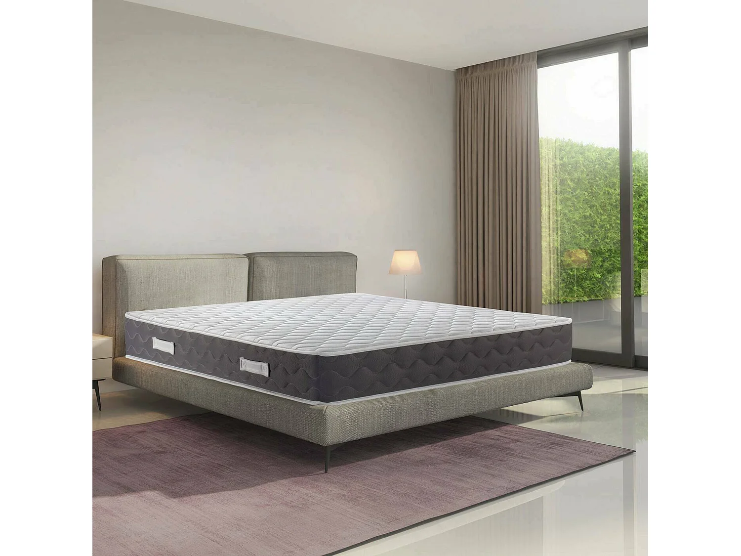 Matelas double Davanz, matelas en mousse à mémoire de forme, matelas ergonomique, matelas à ressorts ensachés, 100% Made in Italy, 140x190xh28 cm