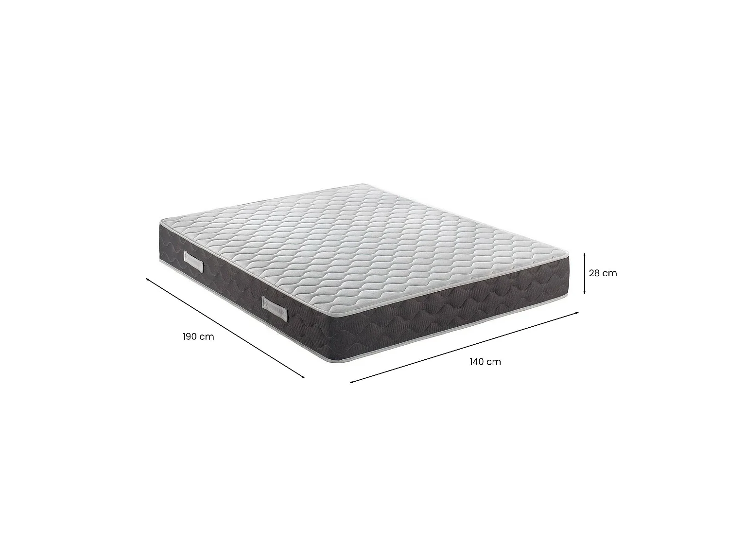 Matelas double Davanz, matelas en mousse à mémoire de forme, matelas ergonomique, matelas à ressorts ensachés, 100% Made in Italy, 140x190xh28 cm