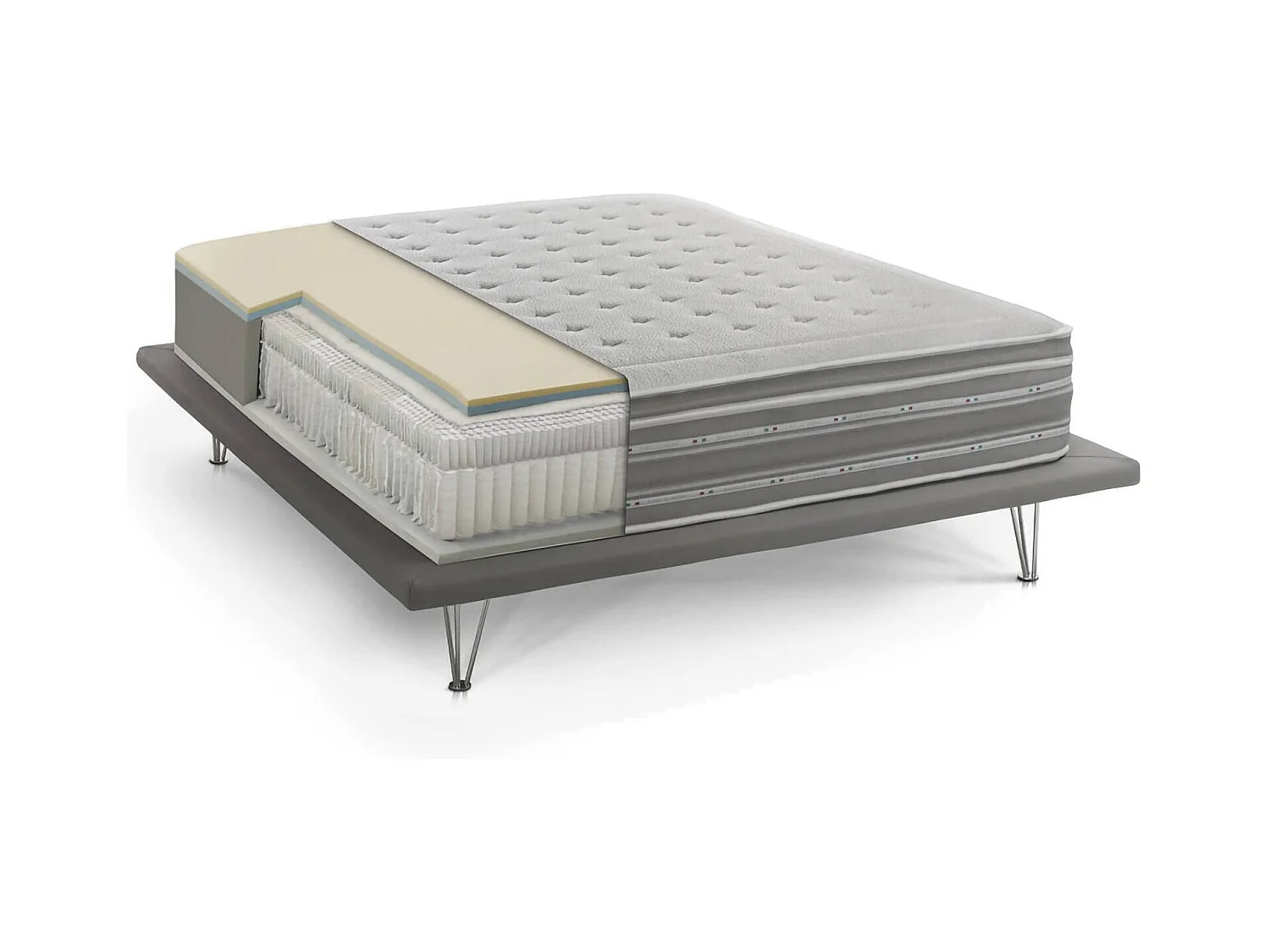 Matelas simple Dmili, orthopédique en mousse à mémoire de forme et microressorts ensachés, 100% Made in Italy, anti-acariens et hypoallergénique, 80x190h37 cm
