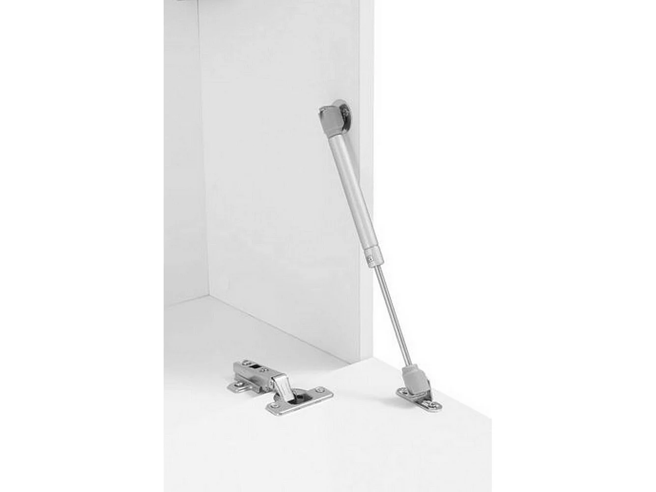 Sistema de parede Dborin, conjunto de sala de TV com 4 portas, móveis de sala multiuso, 100% fabricado na Itália, 280x30x180 cm, branco brilhante