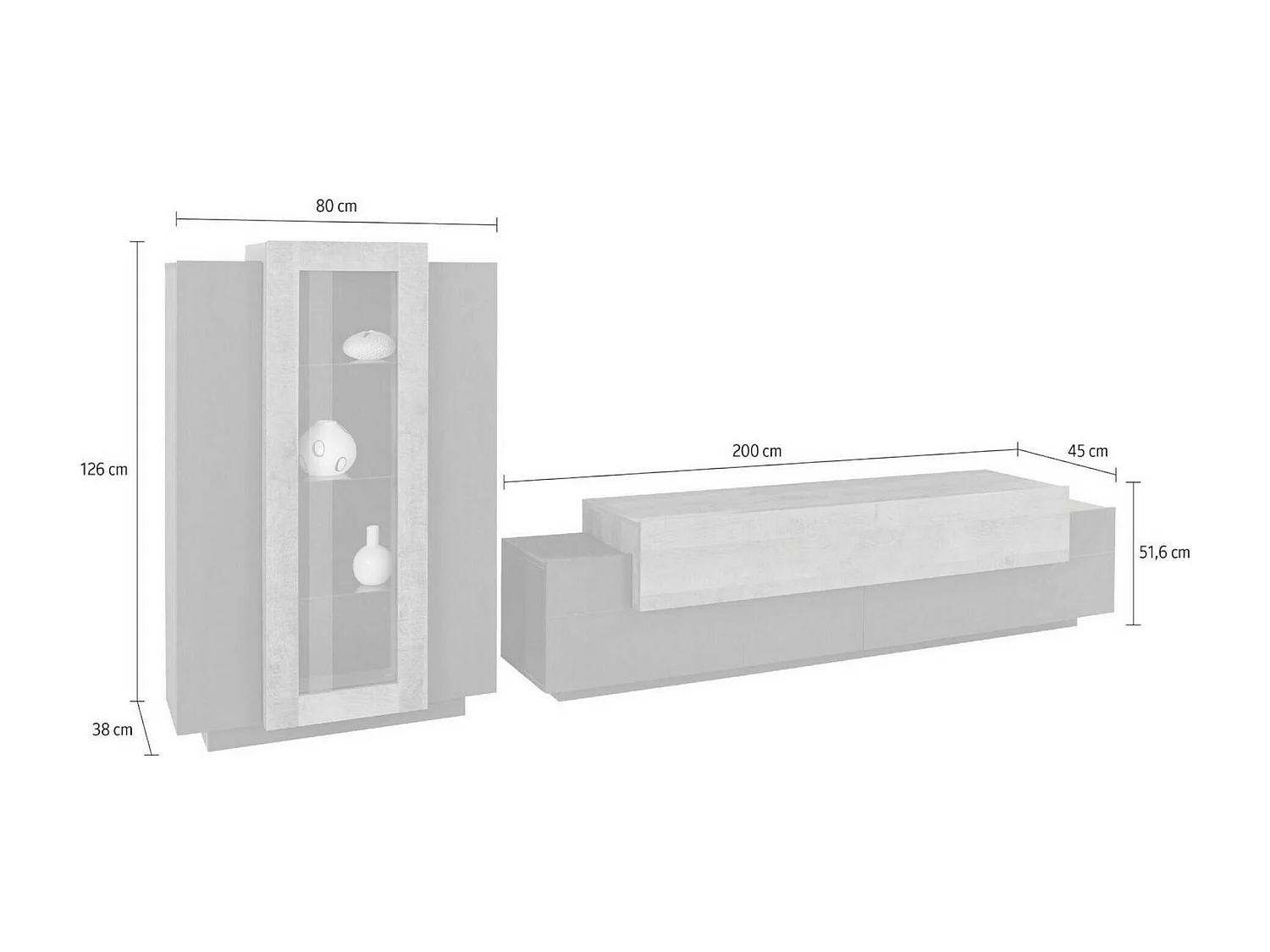 Élément mural Dfest, ensemble de salon meuble TV, meuble de salon polyvalent, 100% Made in Italy, 280x45h120 cm, Anthracite et Chêne