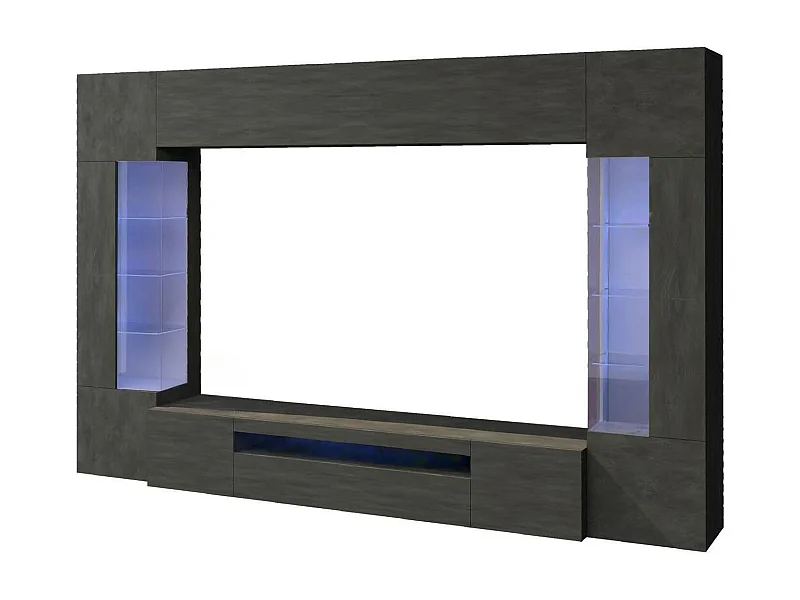 Dmora - Parete attrezzata Arga, cm 290x40h191, Antracite