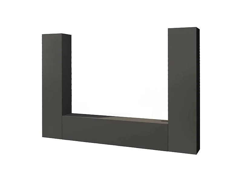 Système mural Ddurmis, ensemble de salon meuble TV 3 portes, meuble de salon polyvalent, 100% Made in Italy, 260x30h180 cm, Anthracite