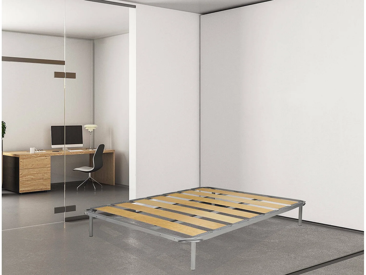 Sommier double Dabatt, Sommier orthopédique à lattes larges, 100% Made in Italy, 160x190h31 cm